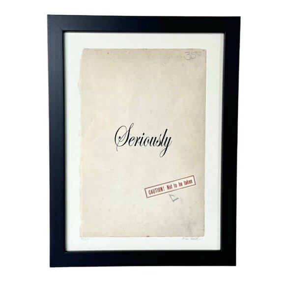 NEW Smith & Co Wall Art Print Vintage Style Caution - Not To Be Taken Seriously - Picture 1 of 9